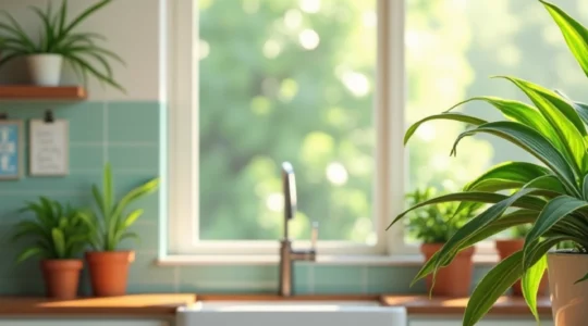plantes dans la cuisine